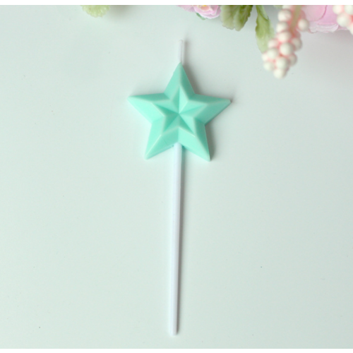 Large View 1 x  Green Star Birthday Cake Candles 