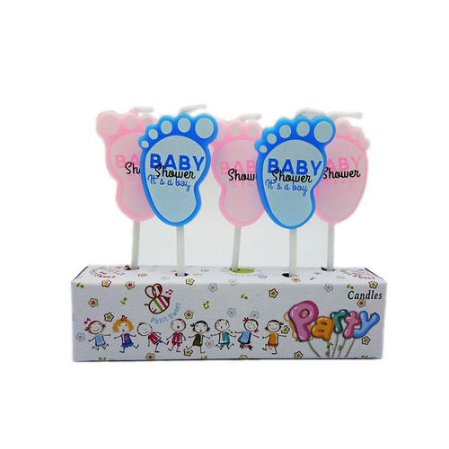 Large View Pink/Blue Baby Shower Gender Party Candles