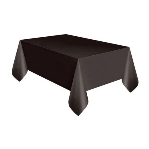 Large View 137x275cm Black Plastic Party Tablecloth