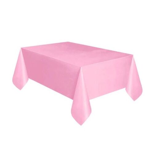 Large View 137x275cm Pink Plastic Party Tablecloth