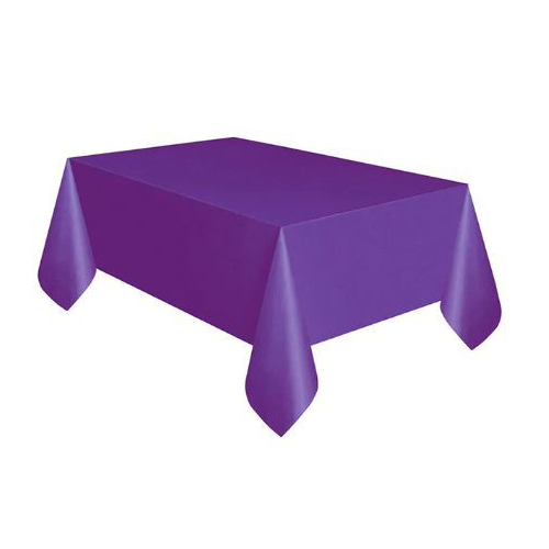 Large View 137x275cm Purple Plastic Party Tablecloth