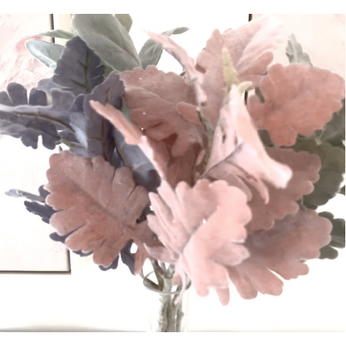 Large View 36cm Artificial Dusty Miller Leaf - Pink