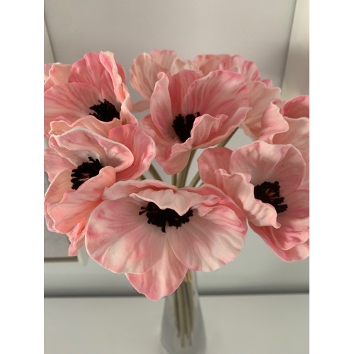 Large View 10pcs Poppy Stem - Pink