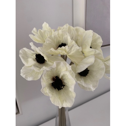 Large View 10pcs Poppy Stem - White