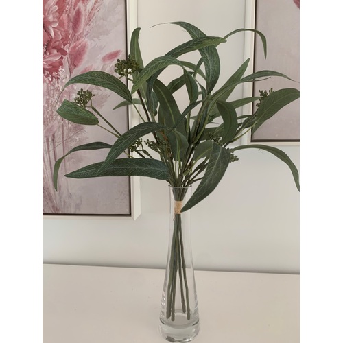 Large View 40cm Native Willow Eucalyptus Spray with buds - Green