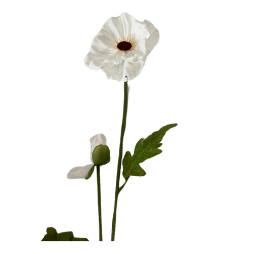 Large View 75cm Poppy Stem - White