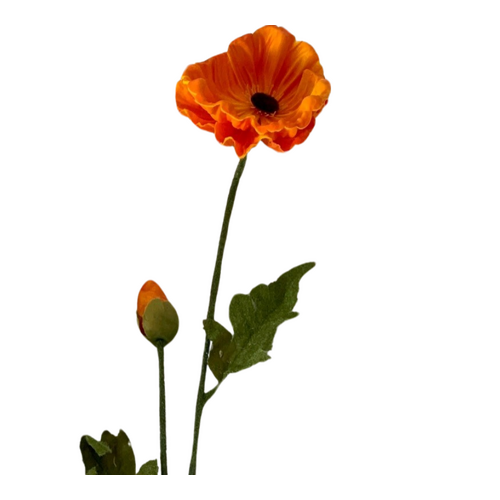 Large View 75cm Poppy Stem - Orange