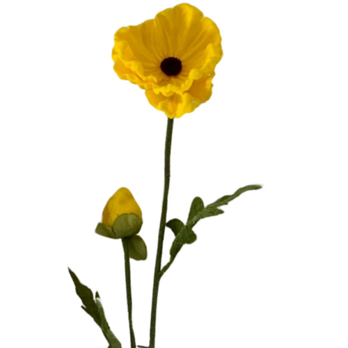 Large View 75cm Poppy Stem - Yellow