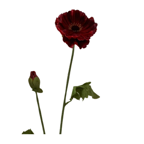 Large View 75cm Poppy Stem - Deep Red