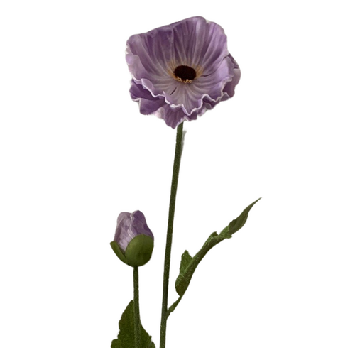 Large View 75cm Poppy Stem - Light Purple