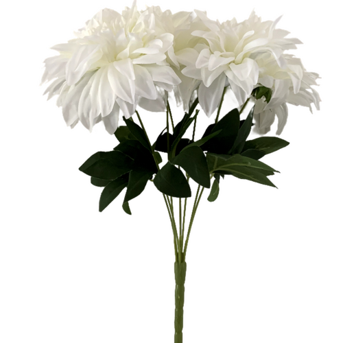 Large View 40cm - 7 Head Dahlia Bush - White