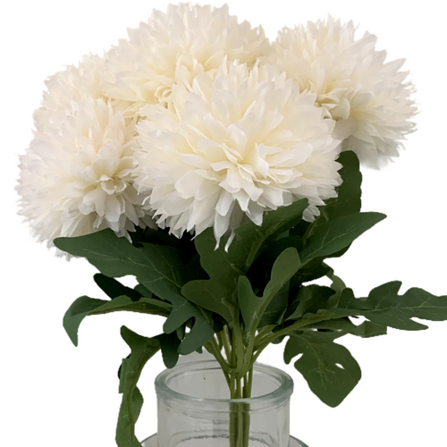 Large View 7 Head Dahlia Bouquet - White/Cream