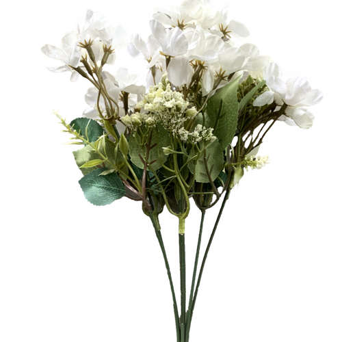 Large View 36cm Hydrangea Filler Bunch - White