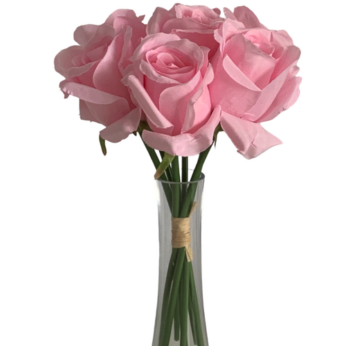 Large View Pink 7 Head Rose Bouquet