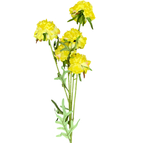 Large View 70cm Ruffled Carnation-Style Blooms - Yellow