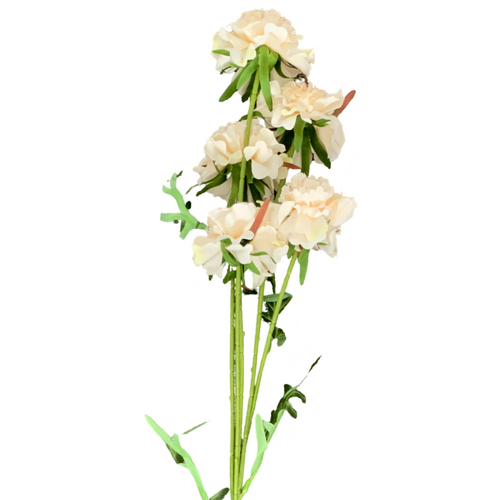 Large View 70cm Ruffled Carnation-Style Blooms - Cream