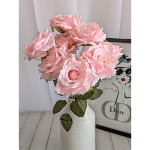 Large View 47cm - Pink 9 Head Rose Bush