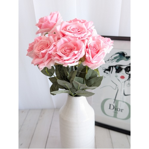 Large View 47cm - Dark Pink 9 Head Rose Bush