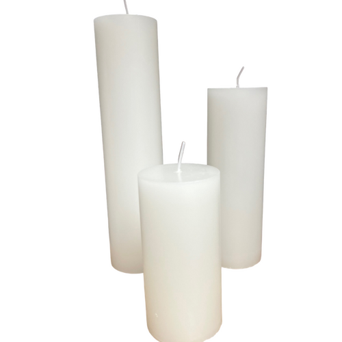 Large View 5cm x10cm White Pillar Candle Wax