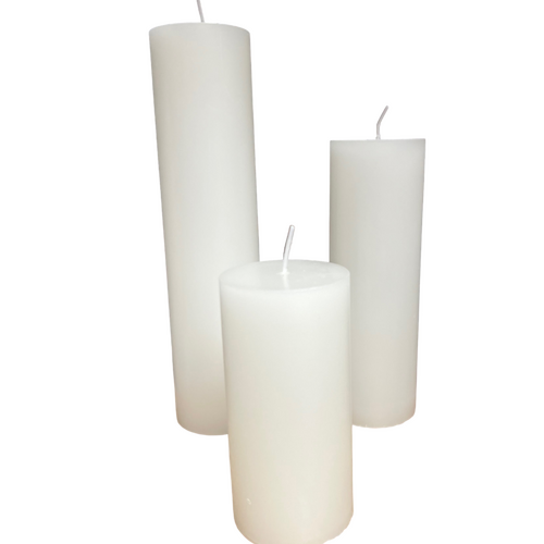 Large View 5cm x15cm White Pillar Candle Wax