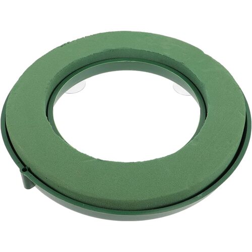 Large View 30cm Diameter Green Florist Foam Wreath Ring W/ suction pads