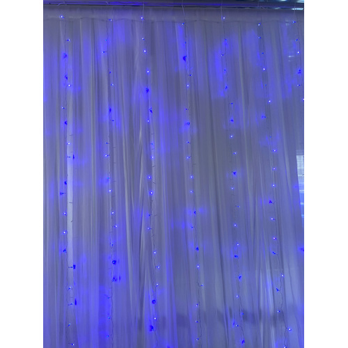 Large View 3x3m Blue LED Curtain Light - 12 drop