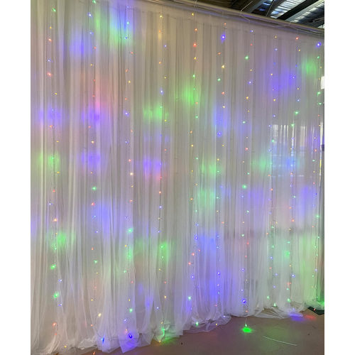 Large View 3x3m RGB LED Curtain Light - 12 drop
