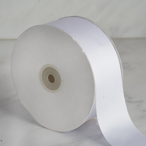 Large View 50mm Satin Ribbon - 23m - White