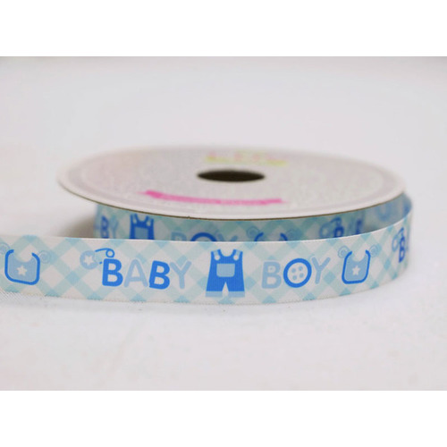 Large View MY BABY BOY Shower Ribbon - 5/8inch x 10yards 