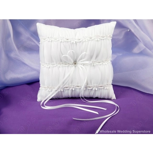 Large View Ring Pillow - Organza 907 - Ivory