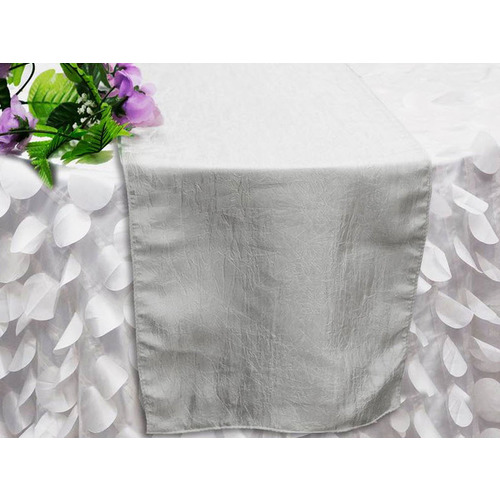 Large View Table Runner (Taffeta Crinkle) - White