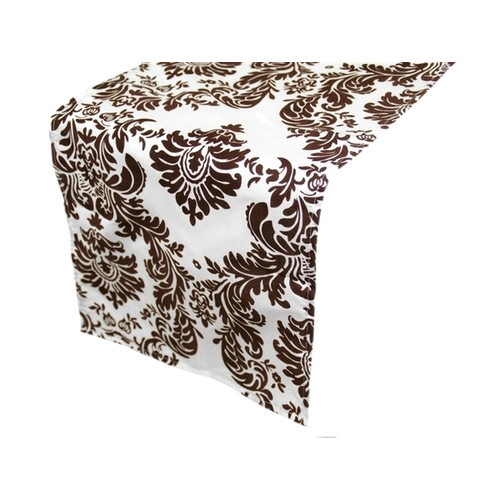 Large View Table Runner (Flocking) - White / Chocolate