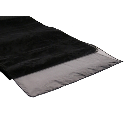 Large View Organza (Regular) Table Runner  - Black