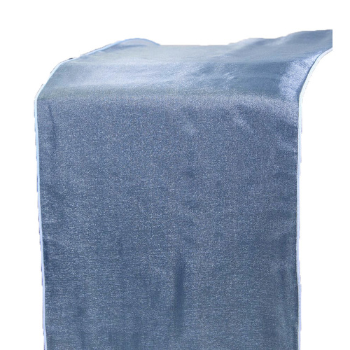 Large View Organza (Crystal) Table Runner - Perriwinkle (mid blue)