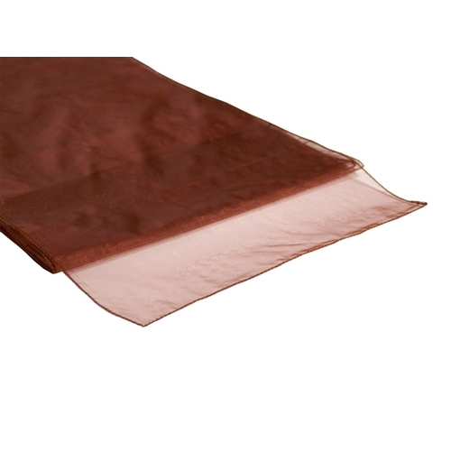 Large View Organza (Regular) Table Runner  - Chocolate CLEARANCE