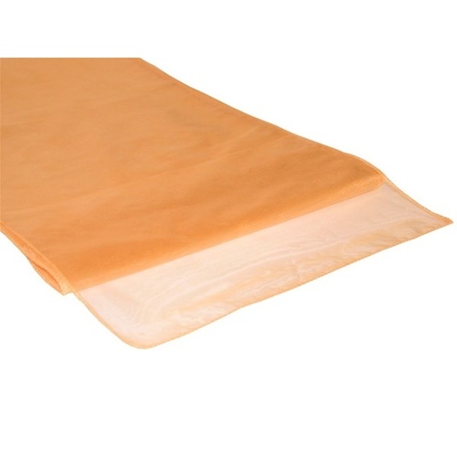 Large View Organza (Regular) Table Runner - Peach CLEARANCE