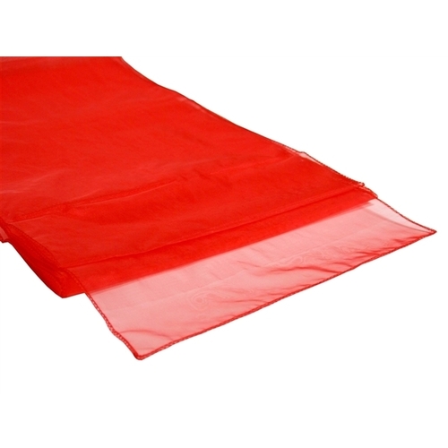 Large View Organza (Crystal) Table Runner - Red