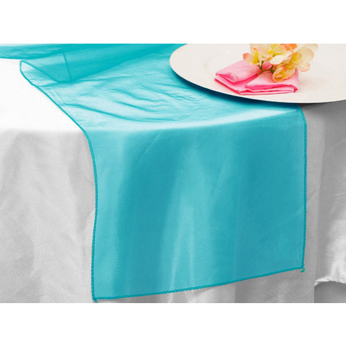 Large View Organza (Shimmer) Table Runner-Turquoise