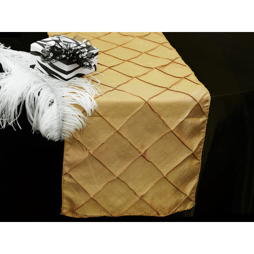 Large View Table Runner (Pintuck) - Champagne