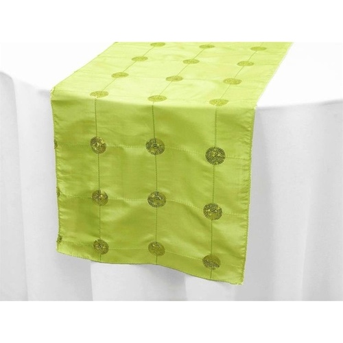 Large View Taffeta & Sequin Table Runner - Apple