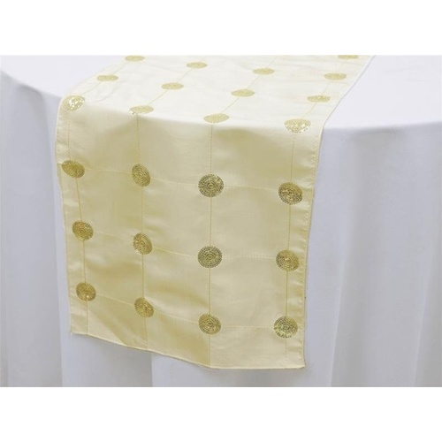 Large View Taffeta & Sequin  Sequin  Table Runner - IVORY