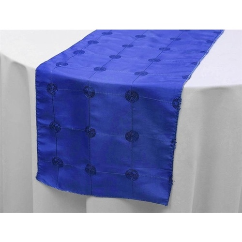 Large View Taffeta & Sequin  Sequin  Table Runner - Royal