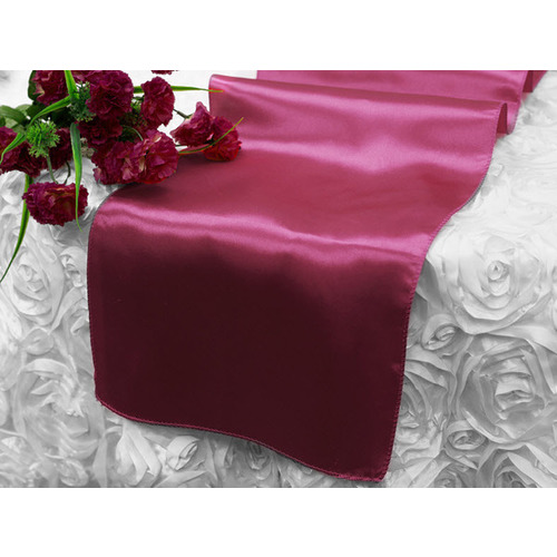 Large View Table Runner Satin - Burgundy