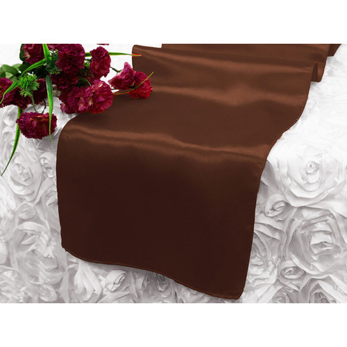 Large View Table Runner Satin - Chocolate