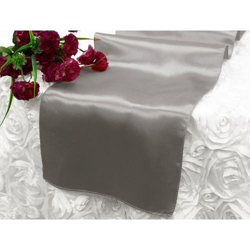 Large View Table Runner Satin - Silver 