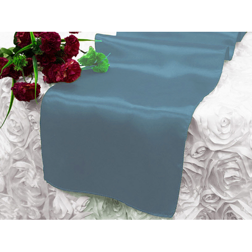 Large View Table Runner Satin - Dusty Blue