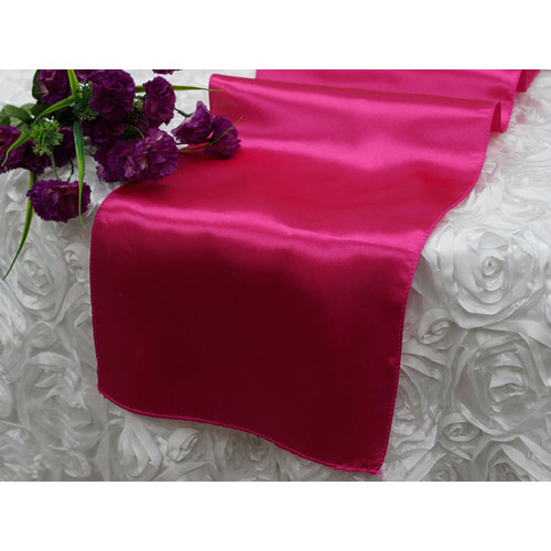 Large View Table Runner Satin - Fushia