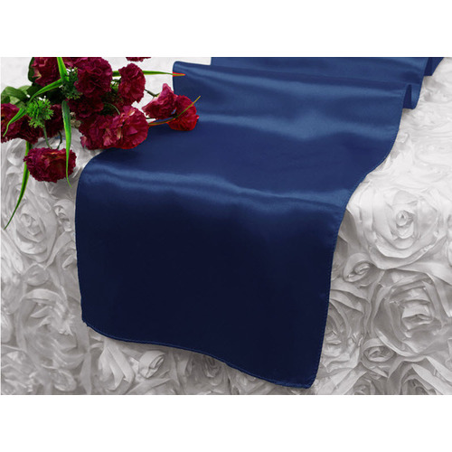 Large View Table Runner Satin - Navy Blue 