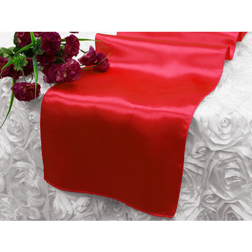 Large View Table Runner Satin - Red 