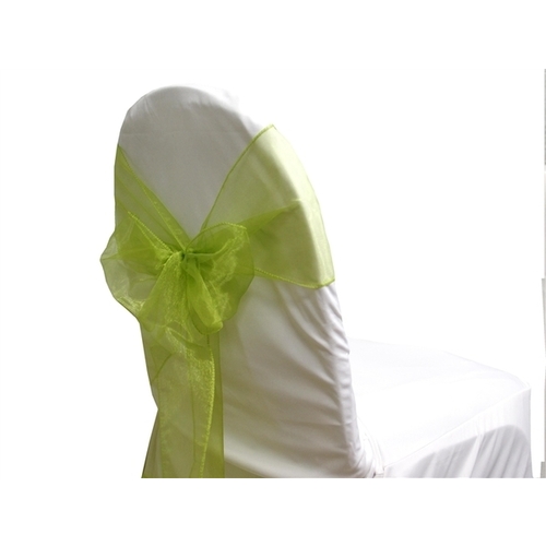 Large View Organza (Regular) Chair Sash  - Sage  